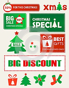 Christmas shopping design elements