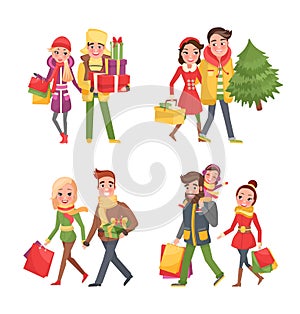 Christmas Shopping, Holiday Preparation in Winter