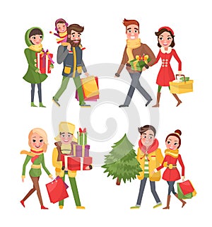 Christmas Shopping, Holiday Preparation in Winter