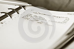 Christmas shopping list