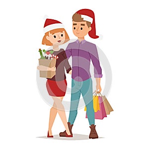 Christmas shopping people