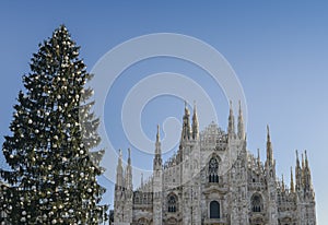 Christmas shopping season in the historic centre of Milan, Lombardy, Italy