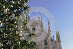 Christmas shopping season in the historic centre of Milan, Lombardy, Italy