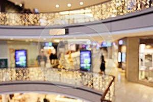 Christmas Shopping in Shopping Center - Blurred Scene