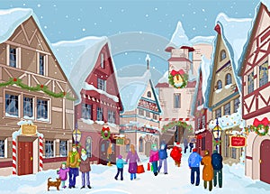 Christmas shopping street