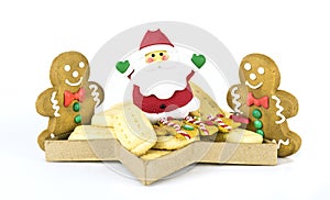Christmas shortbread, Santa and gingerbread men.