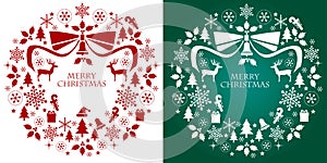 Christmas silhouette collection wreath photo