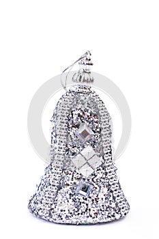 Christmas silver bell decoration.