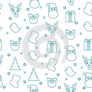 Christmas simbol seamless pattern.