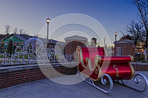 Christmas sites in downtown Kingsport, Tennesse, USA