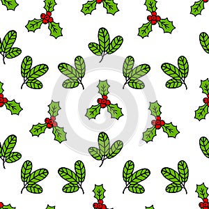 Christmas sketch vector seamless pattern. Merry Christmas background.