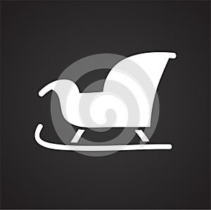 Christmas sled icon on black background for graphic and web design, Modern simple vector sign. Internet concept. Trendy symbol for