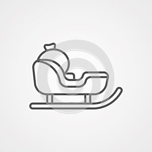 Christmas sled vector icon sign symbol