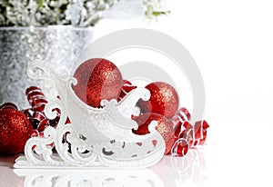 Christmas Sleigh Red Ornaments