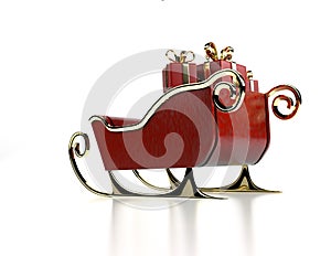 Christmas sliegh,sled with gifts,3d render