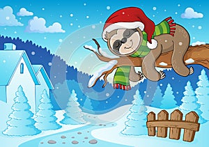 Christmas sloth theme image 3