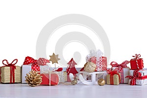 Christmas small gift boxes and Christmas decorations