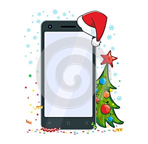 Christmas smartphone template mockup