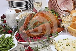 Christmas Smoked Turkey and Ham