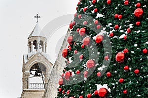 Christmas snow in Bethlehem