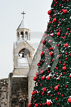 Christmas snow in Bethlehem