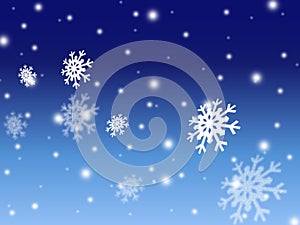 Christmas snow blue card background