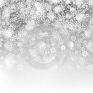 Christmas Snow 3D Effect Silver Abstract Background