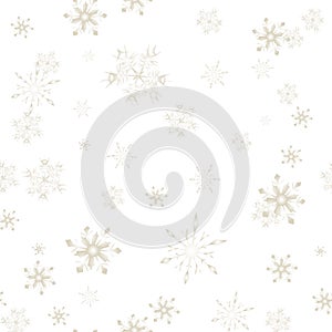 Christmas Snow flakes seamless pattern isolated