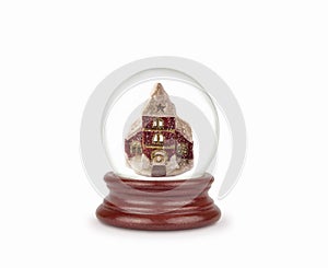 Christmas snow globe isolated on white. Can be used as a Christmas or a New Year gift or symbol. Christmas and New Year design ele