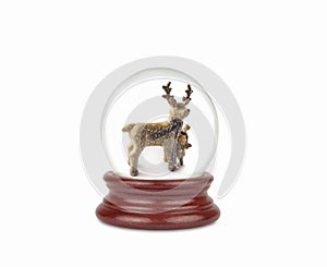 Christmas snow globe isolated on white. Can be used as a Christmas or a New Year gift or symbol. Christmas and New Year design ele