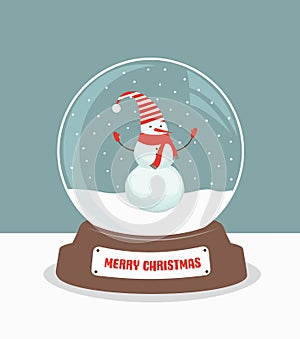 Christmas snow globe with snowman