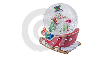 Christmas snow globe with snowman