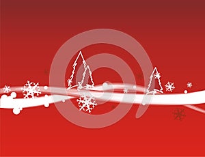Christmas snow red background