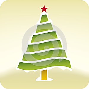 Christmas snow tree (vector)