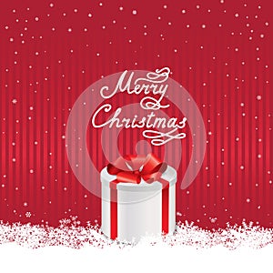 Christmas snowfall background with handwritten greeting letterin