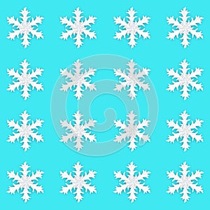 Christmas Snowflake Abstract Festive Blue Background Design