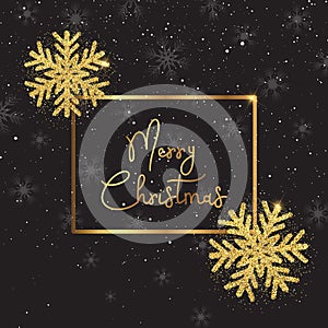 Christmas snowflake background with glitter design