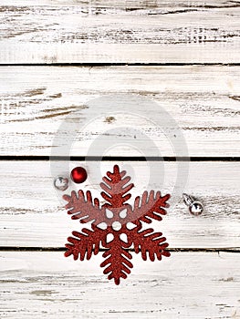 Christmas snowflake decoration and Xmas glitter ball