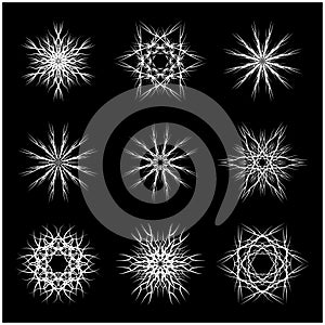 Christmas snowflake, frozen flake silhouette icon, symbol, design. Winter, crystal vector illustration isolated