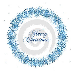 Christmas snowflake wreath `Merry Christmas`