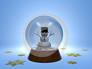 Christmas snowglobe with snowman inside