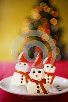 Christmas snowman appetizer