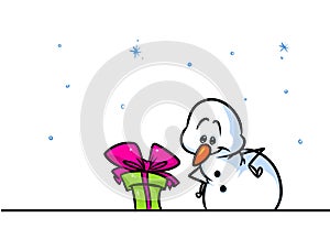 Christmas snowman character wonder gift cartoon