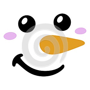 Christmas snowman face - vector illustration