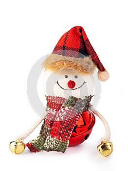 Christmas snowman on white background