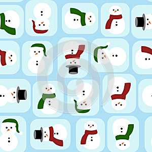 Christmas Snowmen Seamless Repeat Design