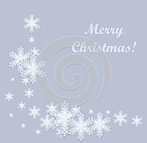 Christmas, Snowy background with light garlands, falling snow, snowflakes, snowdrift for winter and new year holidays