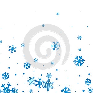 Christmas, Snowy background with light garlands, falling snow, snowflakes, snowdrift for winter and new year holidays