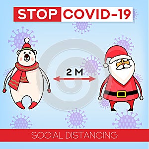 Christmas social distancing concept