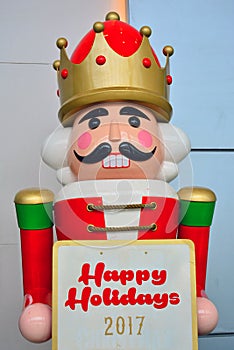 Christmas soldier nutcracker statue with crown